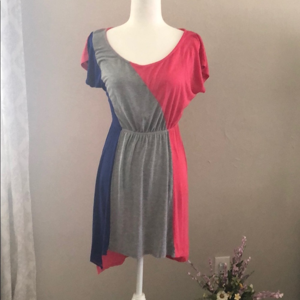 Color Block High Low Dress